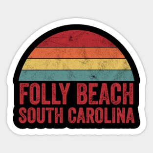 Vintage Folly Beach South Carolina Sticker